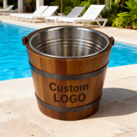 Seau à glace avec doublure en acier inoxydable, portable, pour les fêtes, capacité de 3 à 6 L, support en alliage de zinc et fer, logo personnalisé, accessoires de bar