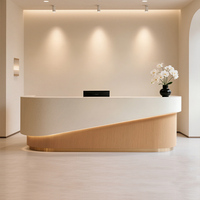 Comptoir de réception pour salon de beauté, comptoir de caisse de magasin de mode de luxe léger, comptoir de bar pour établissement de formation avec peinture cuite au four