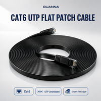 Câble Ethernet plat Cat6 flexible noir RJ45 UTP OEM ODM CCA pour montage mural TV et bureau