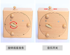 Regalo <span class=keywords><strong>para</strong></span> niños Feliz Navidad Canción Caja de música de madera Despertador Girar Tren en movimiento Caja musical Navidad - Product Image 2