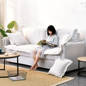 Sofá cama plegable moderno de tela blanca de <span class=keywords><strong>3</strong></span> asientos con almacenamiento para sala de estar, hoteles, apartamentos llenos de material de madera de esponja - Product Image 2