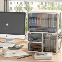 Boîte de rangement de bureau, armoire de rangement multi-niveaux de style tiroir pour accessoires capillaires, rouge à lèvres, cosmétiques et bijoux