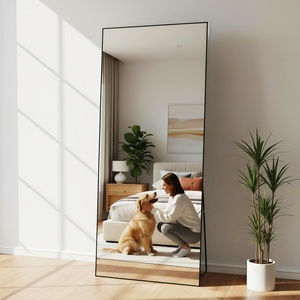 115*40cm Full Length Floor <b>Mirror</b> <b>Plastic</b> Framed Tempered Glass Art Deco Design Wall Mountable Home Decor Handmade Thin Frame - Product Image 5