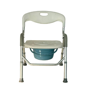 Taburete plegable para personas mayores con ducha, silla de inodoro de aleación de aluminio azul para usuarios con movilidad limitada - Product Image 2