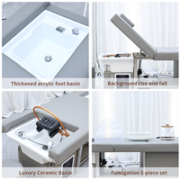Fauteuil de lavage électrique pour salon, lit de thérapie capillaire à circulation d'eau, lit de spa pour traitement thaïlandais