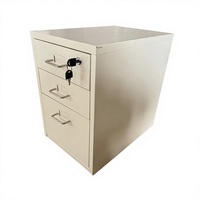 Armoire en acier moderne verrouillable à 3 tiroirs |   Coffre de rangement autoportant pour la maison, le bureau, la chambre, l'atelier et la cuisine