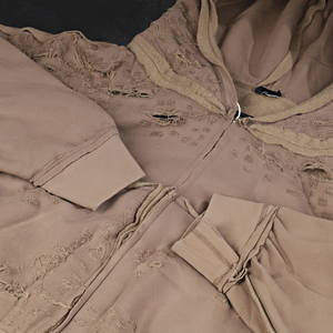 เสื้อฮู้ดดี้ทรงบ็อกซี่แบบครอปสำหรับผู้ชาย คุณภาพสูง เนื้อผ้าหนา ซิปหน้า ล้างสีแบบแอซิดวอช สไตล์ดิสเทรส  รับสั่งทำ - Product Image 4