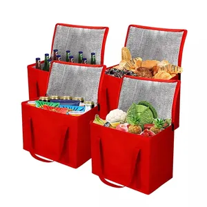 Promotion Aluminum Foil Insulated Food Delivery lunch Picnic Non Woven Cooler Bag