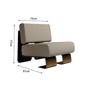 เก้าอี้โซฟาหนังเดี่ยวสไตล์โมเดิร์นหรูหรา ทันสมัย พร้อมที่วางแขน <span class=keywords><strong>ขา</strong></span>เหล็กสแตนเลส เหมาะสำหรับห้องนั่งเล่น ระเบียง และโรงแรม - Product Image 1