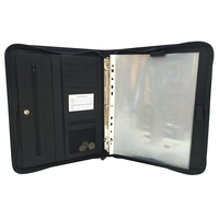 Porte-documents en cuir PU personnalisé OEM&ODM avec poignée, anneaux métalliques, fermeture éclair et origine Chine