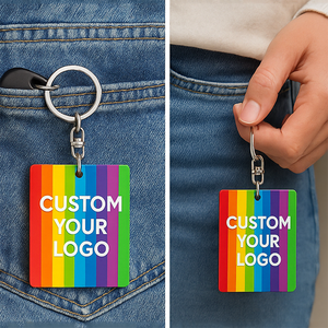 Benutzer definierte UV-Druck PVC Schlüssel anhänger Quadrat Gummi Tags Logo Illustration unterstützt für Veranstaltungen Promos Creative Merchs Factory Direct - Product Image 4