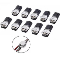 Connecteur double fil à verrouillage rapide, sans soudure, sans dénudage, type perforant, noir transparent, pour alimentation LED, PoE, TCP/IP, réutilisable