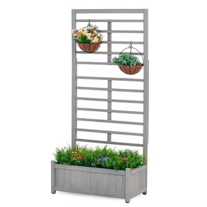 Jardinera de madera con rejilla, soporte de suelo para plantas, trepadora, para jardín, patio, balcón, terraza, macetero. - Product Image 5