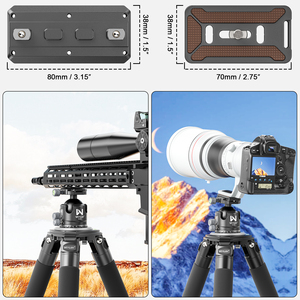 WEYLLAN KH55 Soporte de Cabezal Esférico de 55mm para Trípode de Alta Resistencia, Riel Mlok, Placa Arca Swiss Q.R., Soporte de Cabezal de Cámara Metálico de Perfil Bajo L95 - Product Image 3