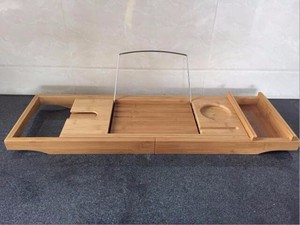 Youlike Premium Luxury Five-Piece Set Ecológico Ajustable Madera Impermeable Extensible Bañera Organizador Bandeja Bambú Natural - Product Image 3