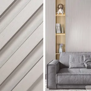 Sunwings WPC Wall Panel | Stock In US | 6-Pack 102'' X 6.5'' Fluted Decorative Waterproof Metallic Wall Panelling For Interior