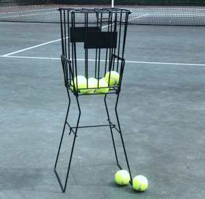 Tolva de carro de pelotas de tenis de acero portátil Equipo de almacenamiento y gestión de entrenamiento eficiente - Product Image 5