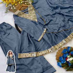 Traditional Indian Pakistani Women's Chiffon Shawl Rhinestone Mirror Work Embellishment Solid Color Wedding Engagement Wear - Product Image 6