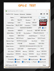 การ์ดจอ OEM Dual Fan Cooling 220W PCIe 4.0 8GB GDDR6 สำหรับประกอบคอมพิวเตอร์เดสก์ท็อป เล่นเกม Esports Radeon 7600 พร้อมพัดลมคู่ - Product Image 6