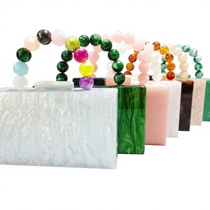 Luxury Ladies Clutch Bags Fashion Pearl Acrylic Evening Handbag <b>Purse</b> with Magnetic Closure and Chain Strap for Women Daily Use - Product Image 3