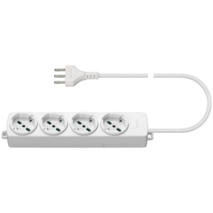 4 Way Power Strip With White Cable 12.8 M Length For Home Office Use - Product Image 1