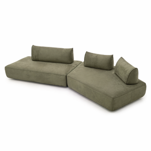 Sofá Ergonómico de Tela de Tres Plazas para Sala de Estar Residencial con Soporte de Producción Personalizado OEM Práctico - Product Image 1