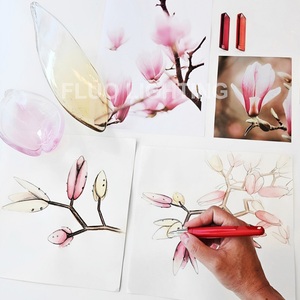 Lustre de luxe moderne personnalisé pour villa suspension fer fée envoi cristal rose lustre <span class=keywords><strong>fleur</strong></span> délicate - Product Image 6