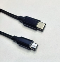 Kabel Adaptor Transfer Data OTG Nylon Kepang Tipe-C ke Micro untuk Printer dan Pemindai Barcode Pengisian Daya
