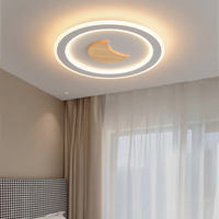 Lustre LED moderne en fer à télécommande, design simple en forme de lune, pour chambre à coucher et maison