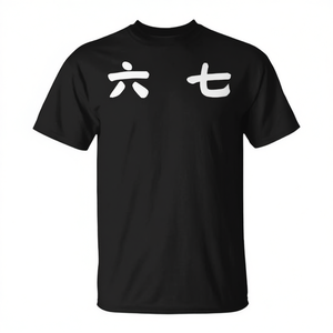 T-shirt Meme Mandarin Chinese Six Seven Gen Alpha Slang, noir, unisexe, taille adulte - Product Image 2
