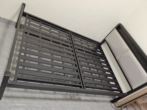 Cổ điển nữ hoàng-kích thước màu đen kim loại nền tảng GIƯỜNG KHUNG với tối giản sắt-nghệ thuật đầu giường nệm nền tảng căn hộ-sử dụng lưu trữ - Product Image 6