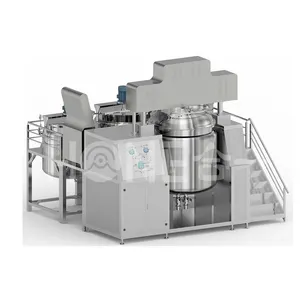 Hone SUS316L 1000L Pomada de elevación hidráulica dual Fabricación de homogeneizador al vacío Máquina mezcladora emulsionante en fábrica