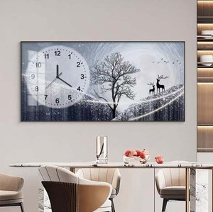 Reloj de Pared con Iluminación LED de Estilo Art Deco Moderno, Arte Creativo de Pared con Placa de Cristal de Carbono y Metal para Oficinas y Espacios Educativos - Product Image 3