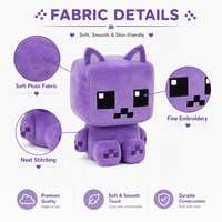 Peluche personnalisée en forme de bloc souple, jouet en peluche chat personnalisé, poupée chat en peluche style jeu, cadeau OEM ODM