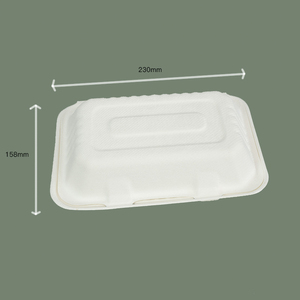 กล่องอาหารกลางวันแบบย่อยสลายได้1000มล. ภาชนะใส่อาหารแบบใช้แล้วทิ้งทำจากกระดาษและไม้ไผ่ - Product Image 6