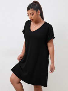 Vestido Casual <span class=keywords><strong>de</strong></span> Color Sólido para <span class=keywords><strong>Mujer</strong></span>, Camiseta <span class=keywords><strong>de</strong></span> Uso Diario, Camisetas para <span class=keywords><strong>Mujer</strong></span>, Vestido Corto <span class=keywords><strong>de</strong></span> Verano - Product Image 3