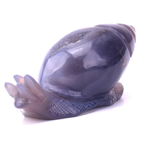 Vente en Gros Cristal Naturel Animaux Sculptés à la Main Agate Escargot Figurines Pierre Semi-Précieuse Artisanat Sculpture