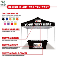Tente pliante 3x3m avec parois latérales et impression de logo personnalisé, stand publicitaire extérieur pour événements et marchés