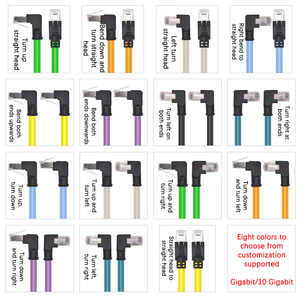 Câble <span class=keywords><strong>Ethernet</strong></span> industriel 6A Gigabit à double courbure 90° °   Câble d'extension à angle droit avec connecteur mâle vers femelle en cristal - Product Image 4
