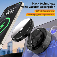 Support de téléphone de voiture pliable à rotation à 360 degrés avec charge sans fil 15W, type à aspiration magnétique, charge sans fil 15W pour écouteurs