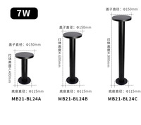 Lampu Bollard 7W IP65 3000K Lampu Taman Tahan Air Permukaan Aluminium Lampu Jalan Taman LED Sudut Sorot 360 Derajat