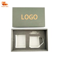 Emballage en carton personnalisable de luxe pour tasses, verres et boîtes cadeaux, avec couvercles supérieur et inférieur inclus