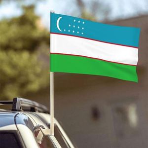 Hot Sells Polyester Uzbekistan Clip Onto Car Window <b>Flag</b> of Uzbek 12X18 Inch for Vehicle Outdoor Decoration - Product Image 2