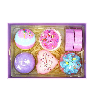 Lujo vegano Fizzers Bathbomb Niños Forma de pastel japonés Agua Fizzy Organic Bath Tablet Bomb Set de regalo - Product Image 4
