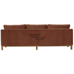 <span class=keywords><strong>Canapé</strong></span> trois places en tissu <span class=keywords><strong>velours</strong></span> brun argileux de style rural nord-européen et américain, mobilier de salon design - Product Image 4
