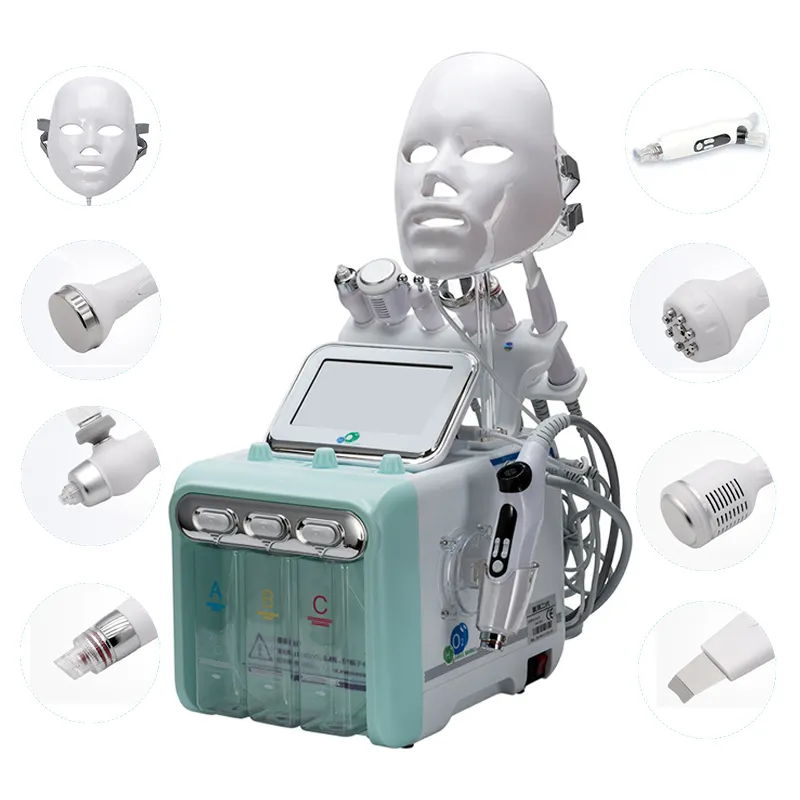 8 in 1 multifunzione idrogeno e maschera di ossigeno dispositivo a bolle viso Spray iniettore Aqua Jet Peel Beauty Machine
