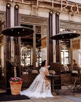 Robe de mariée longue en tulle doux avec des manches bouffantes et des appliques en dentelle sexy pour la nuit de noces
