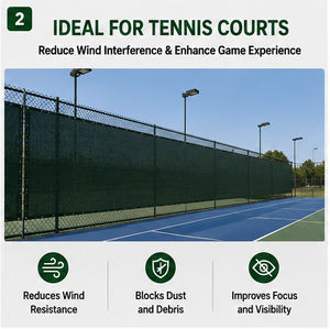 Écran d'intimité pour terrain de tennis, pare-vent robuste en maille pour clôture sportive et protection des terrains - Product Image 2