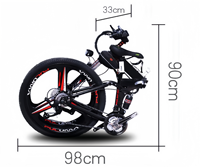 Vélo de montagne pliable à batterie au lithium de 26 pouces, jante en alliage de magnésium, frein à disque mécanique, moteur 350W, batterie 36V, levier de vitesses