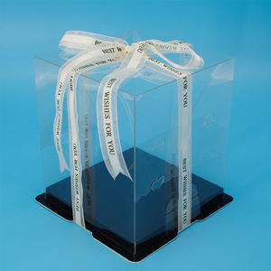 Molto <span class=keywords><strong>facile</strong></span> da montare scatola trasparente usa e getta per cibo torta fiore scatola Engangsklar 2 parti in 1 scatola torta per regalo - Product Image 4